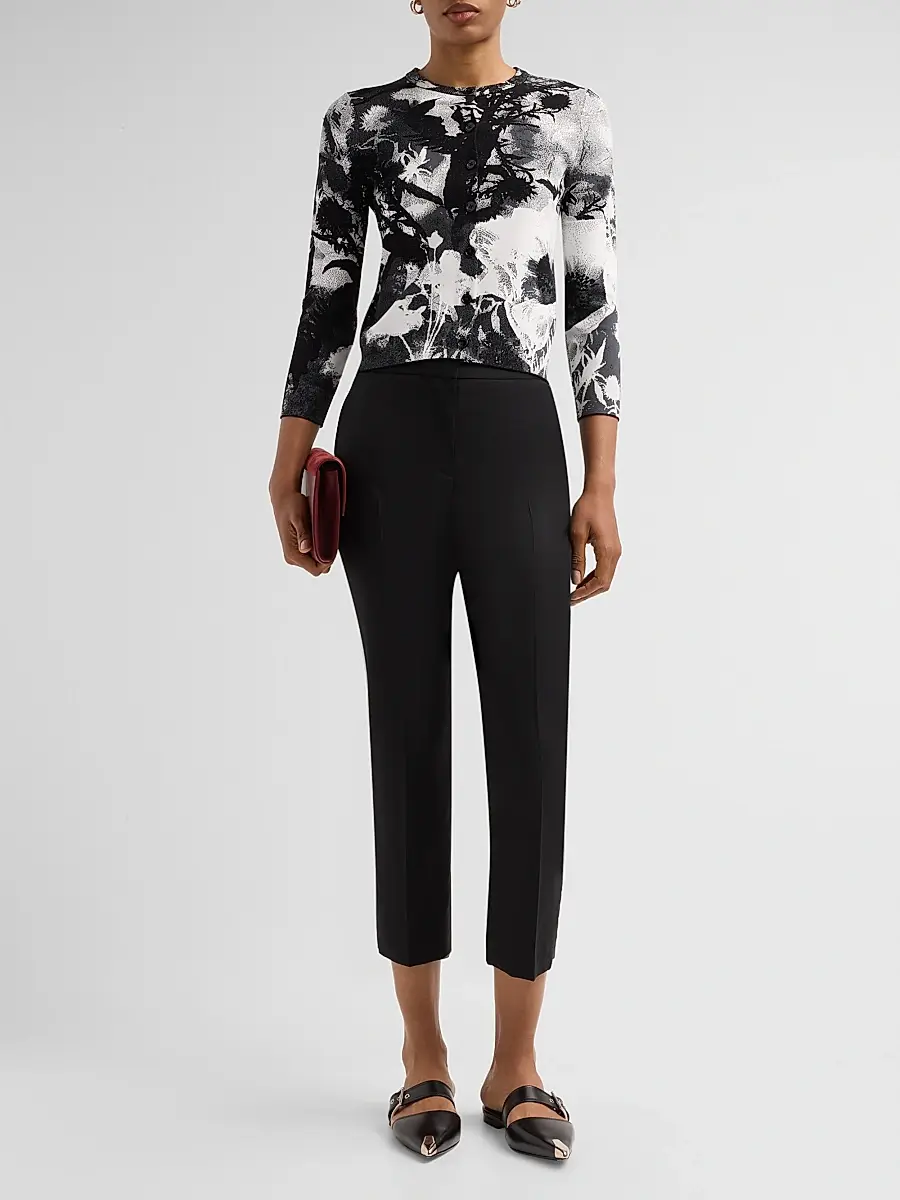 Alexander McQueen Women's London Flowers Jacquard Cardigan | Thumbnail 2 Alexander McQueen Women's London Flowers Jacquard Cardigan | Thumbnail 2