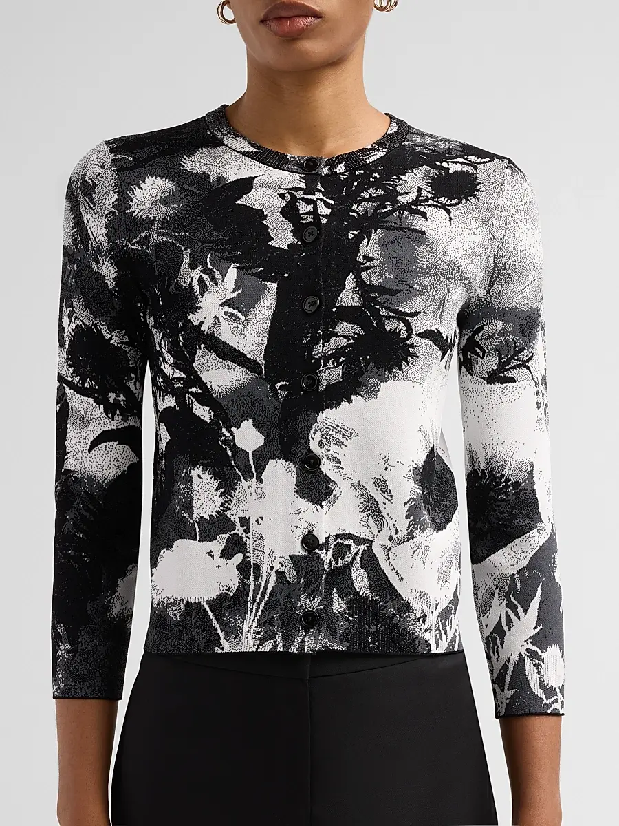 Alexander McQueen Women's London Flowers Jacquard Cardigan | Thumbnail 5 Alexander McQueen Women's London Flowers Jacquard Cardigan | Thumbnail 5