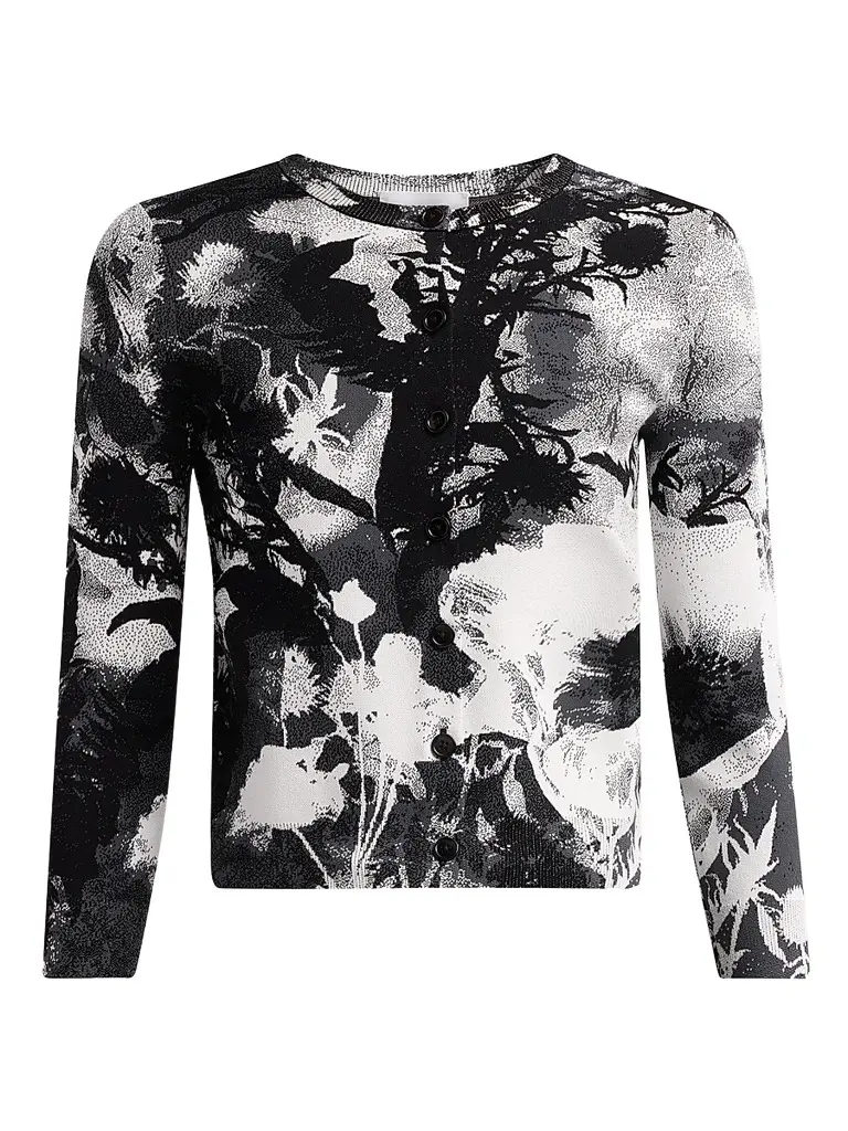 Alexander McQueen Women's London Flowers Jacquard Cardigan