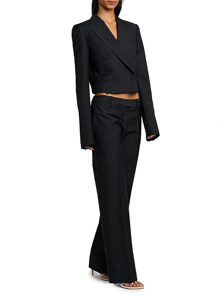 Alexander McQueen Women's Wool Crop Trousers | Thumbnail 2