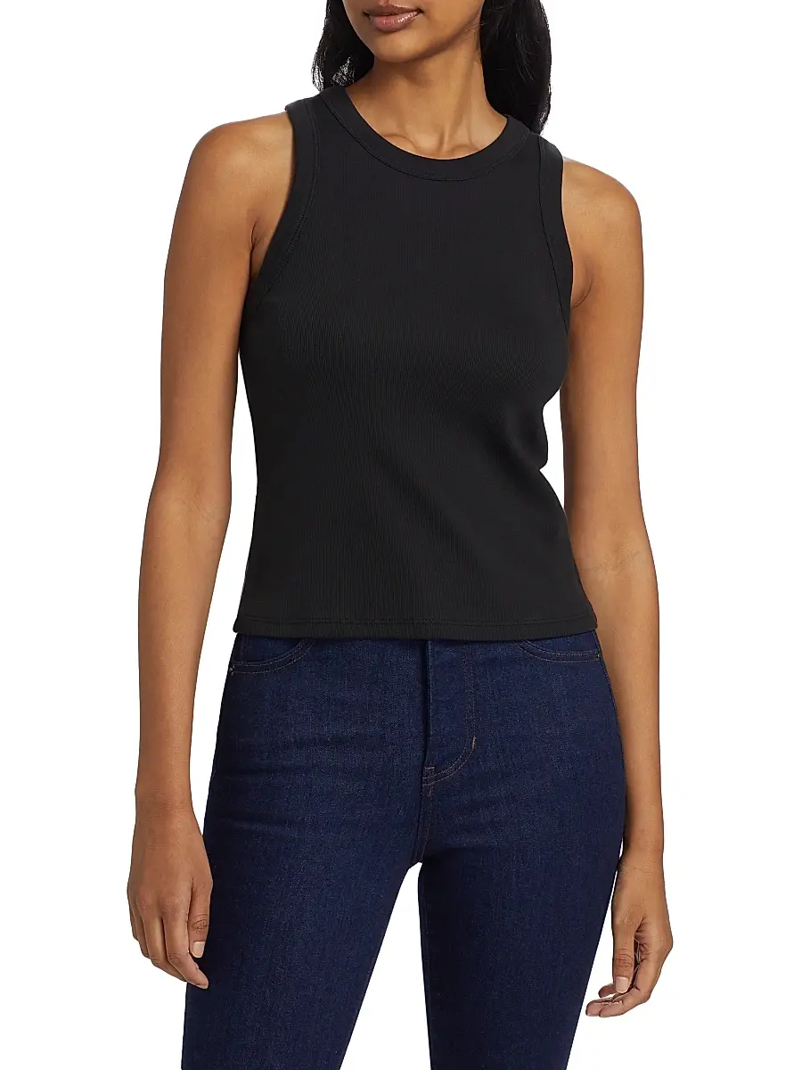 Veronica Beard Women's Jordyn Cotton-Blend Crop Tank | Thumbnail 3 Veronica Beard Women's Jordyn Cotton-Blend Crop Tank | Thumbnail 3