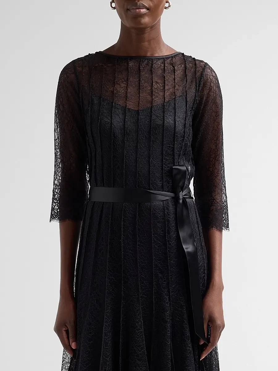 Teri Jon by Rickie Freeman Women's Pintuck Lace Cocktail Dress | Thumbnail 5 Teri Jon by Rickie Freeman Women's Pintuck Lace Cocktail Dress | Thumbnail 5