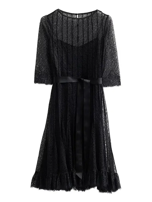 Women's Pintuck Lace Cocktail Dress Women's Pintuck Lace Cocktail Dress