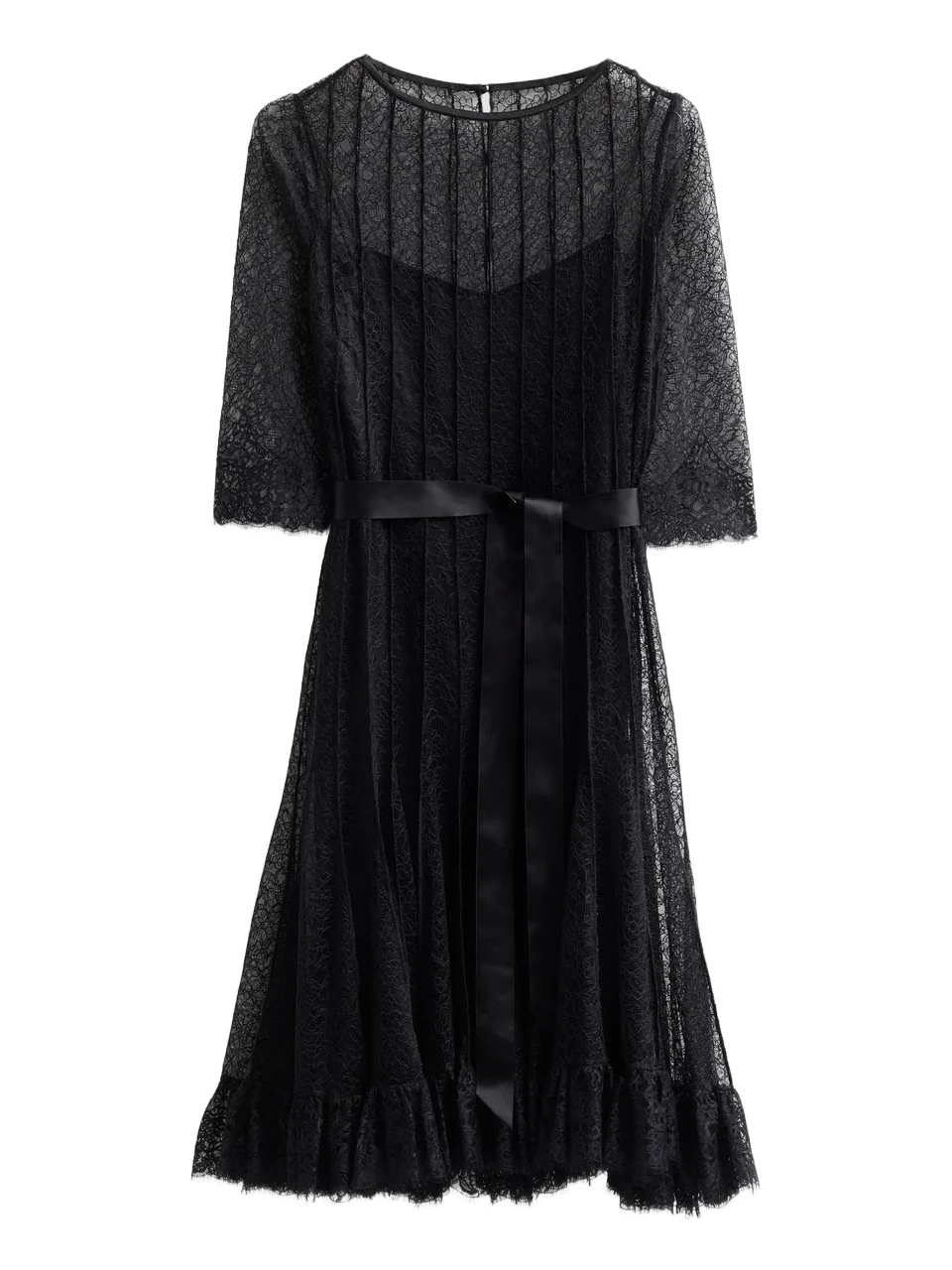 Teri Jon by Rickie Freeman Women's Pintuck Lace Cocktail Dress