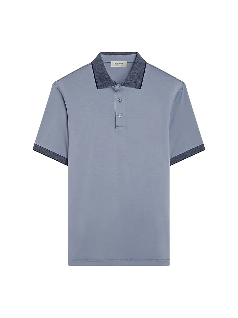 Bugatchi Men's Contrast Collar Cotton Polo Shirt | Image 1 Bugatchi Men's Contrast Collar Cotton Polo Shirt | Image 1
