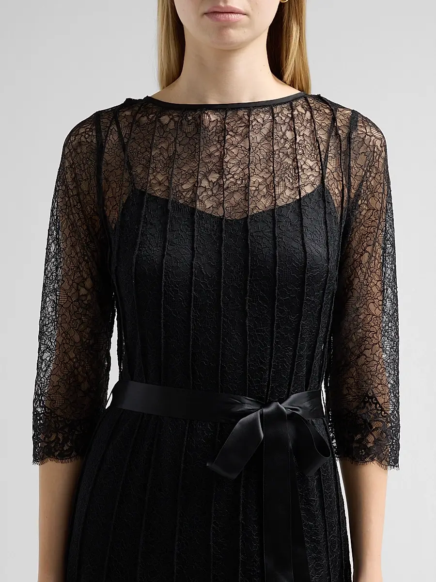 Teri Jon by Rickie Freeman Women's Pintuck Lace Gown | Thumbnail 5 Teri Jon by Rickie Freeman Women's Pintuck Lace Gown | Thumbnail 5