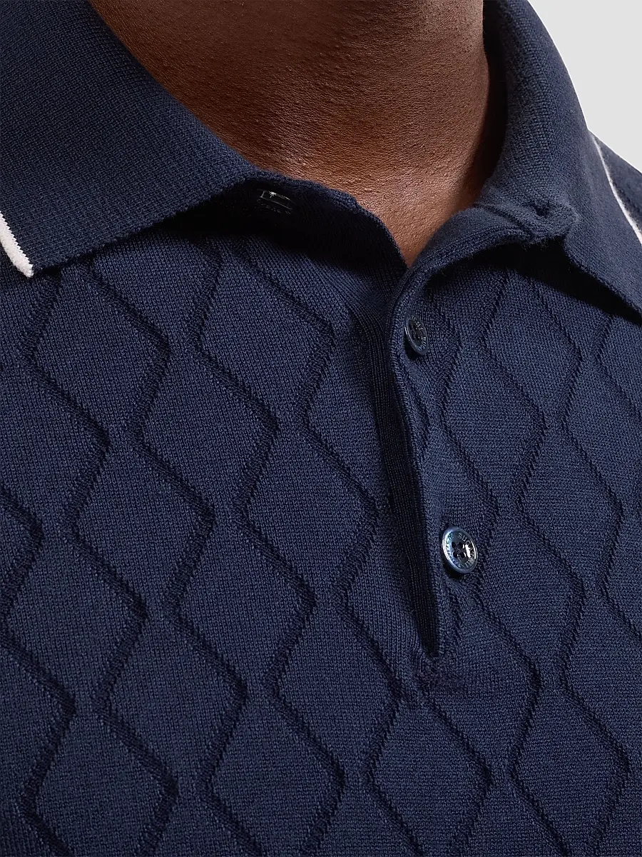 Bugatchi Men's Argyle-Stitched Polo Sweater | Thumbnail 5 Bugatchi Men's Argyle-Stitched Polo Sweater | Thumbnail 5