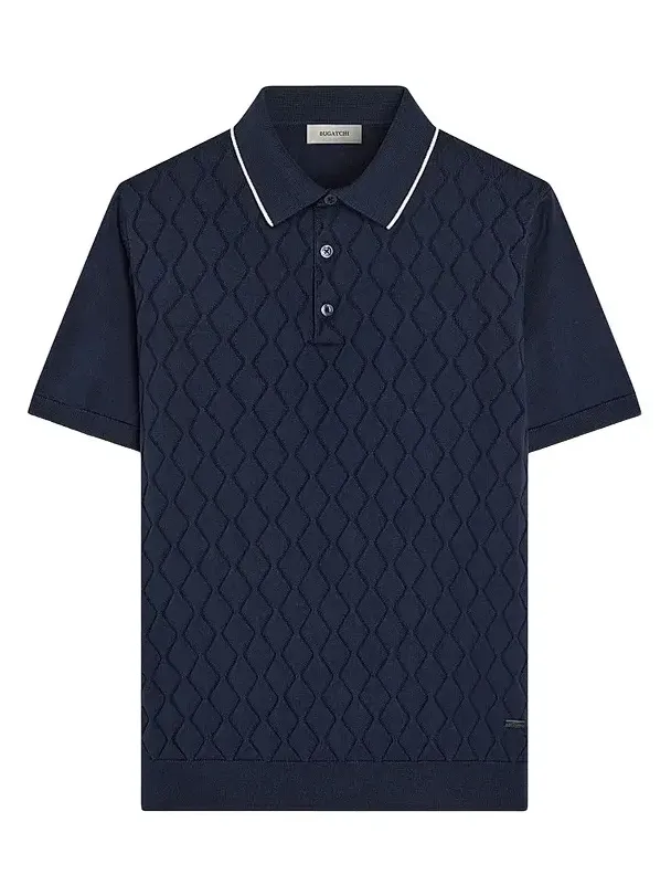 Men's Argyle-Stitched Polo Sweater