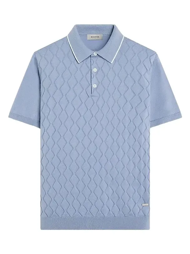 Men's Argyle-Stitched Polo Sweater