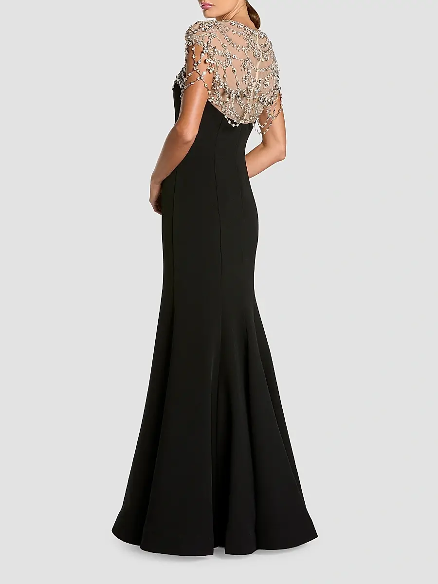 Mac Duggal Women's Embellished Crepe Mermaid Gown | Thumbnail 2 Mac Duggal Women's Embellished Crepe Mermaid Gown | Thumbnail 2