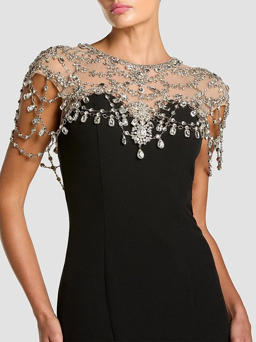 Mac Duggal Women's Embellished Crepe Mermaid Gown | Thumbnail 3 Mac Duggal Women's Embellished Crepe Mermaid Gown | Thumbnail 3