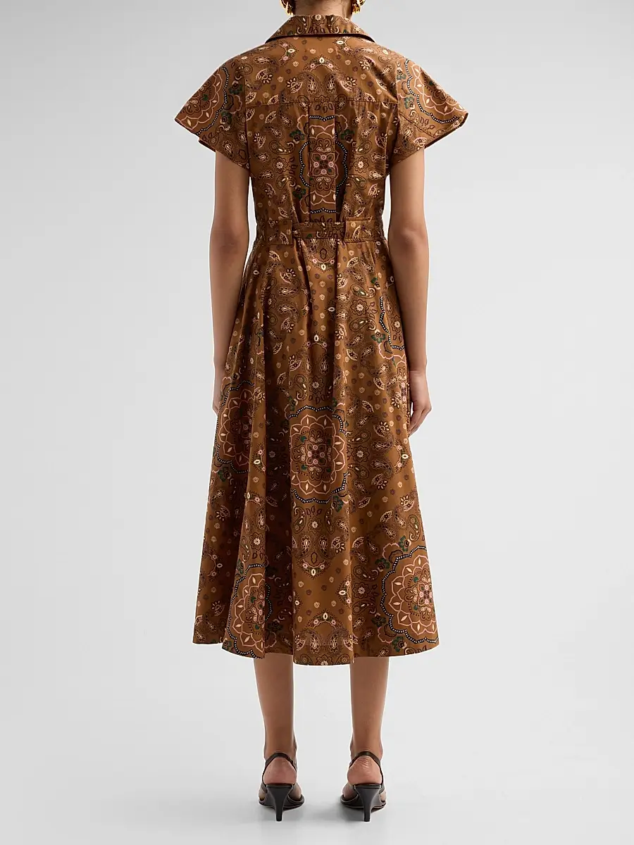 Cara Cara Women's Sawyer Floral Cotton Poplin Midi Shirtdress | Thumbnail 3