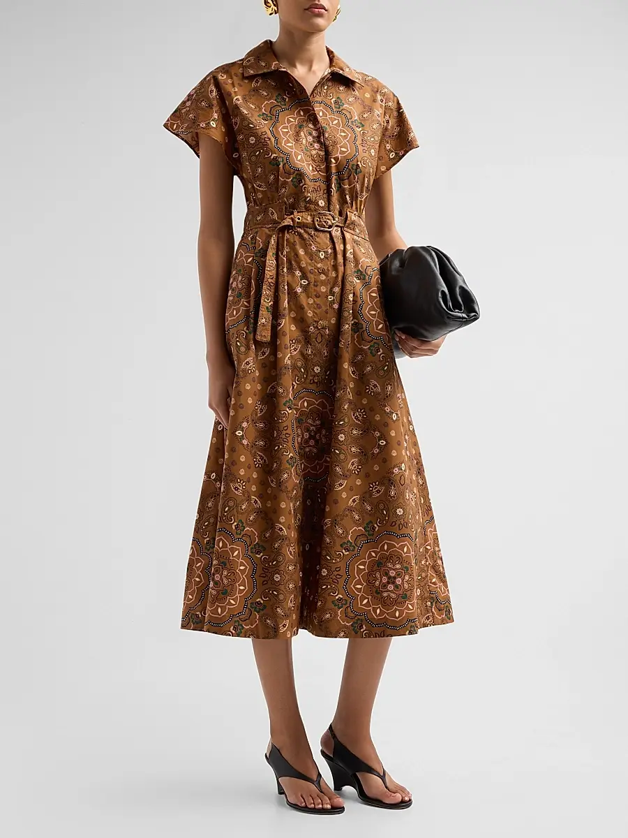 Cara Cara Women's Sawyer Floral Cotton Poplin Midi Shirtdress | Thumbnail 4