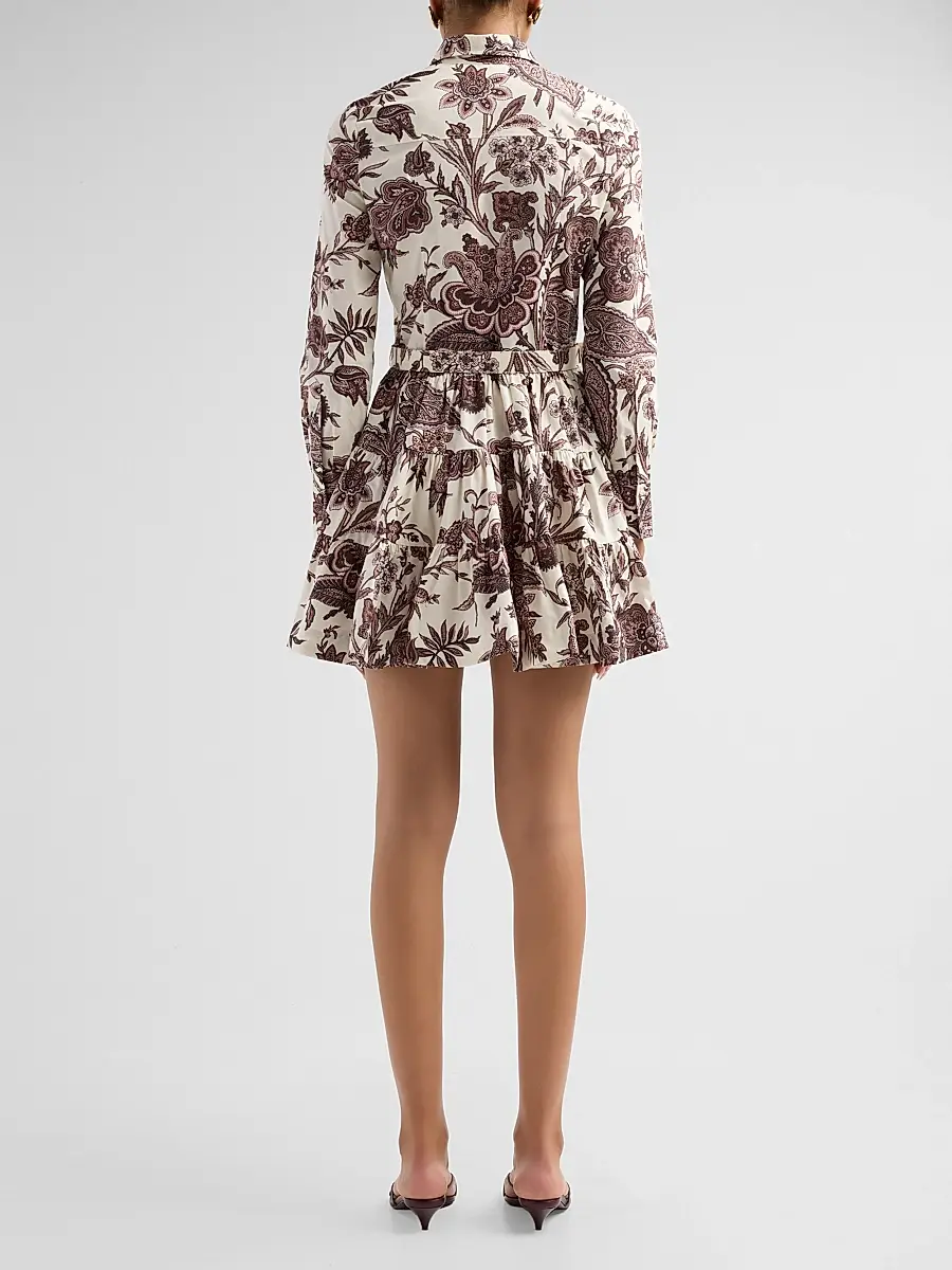 Cara Cara Women's Eugenia Floral Cotton Poplin Tiered Mini Dress | Thumbnail 3 Cara Cara Women's Eugenia Floral Cotton Poplin Tiered Mini Dress | Thumbnail 3