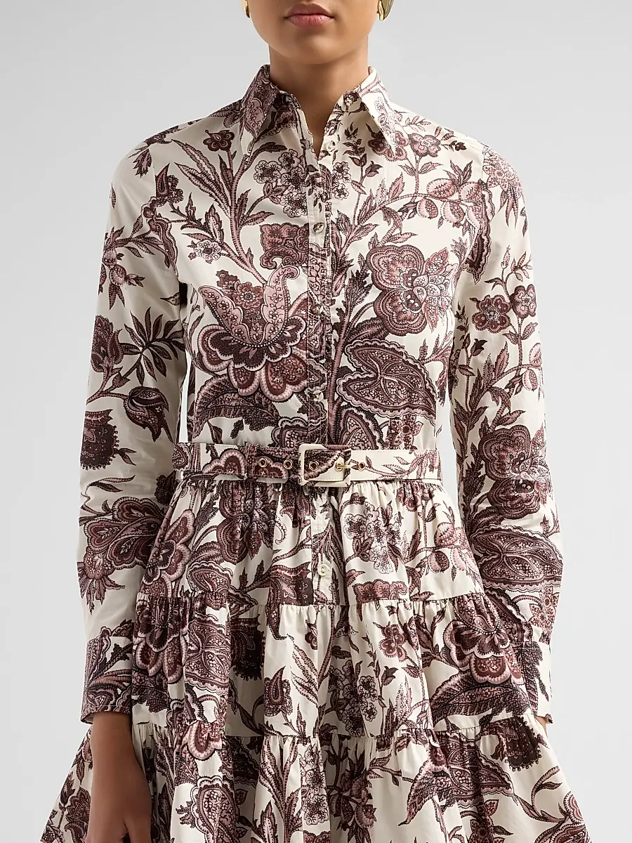 Cara Cara Women's Eugenia Floral Cotton Poplin Tiered Mini Dress | Thumbnail 5 Cara Cara Women's Eugenia Floral Cotton Poplin Tiered Mini Dress | Thumbnail 5
