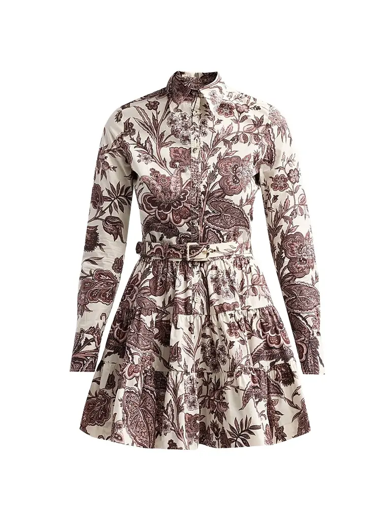 Cara Cara Women's Eugenia Floral Cotton Poplin Tiered Mini Dress