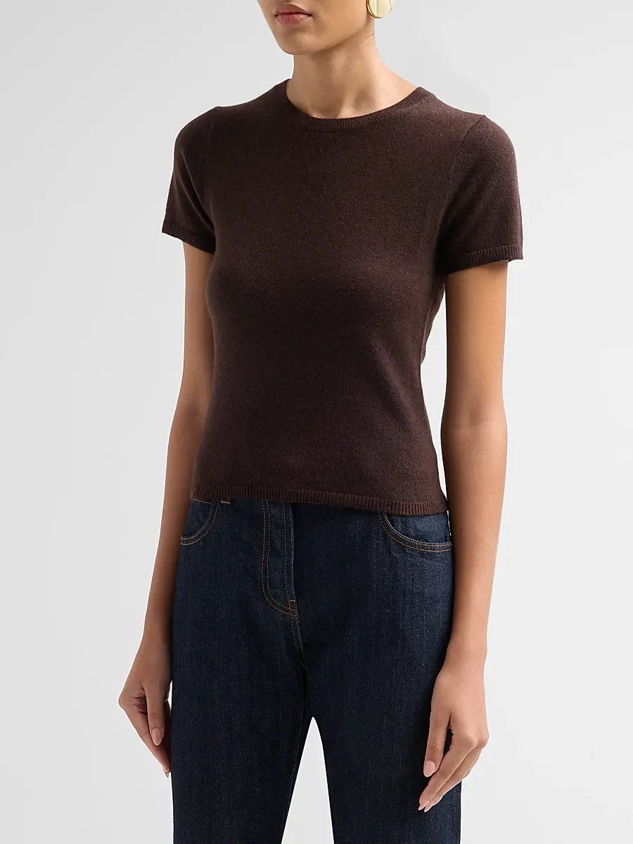 Staud Women's Easy Cashmere Crewneck T-Shirt | Thumbnail 4
