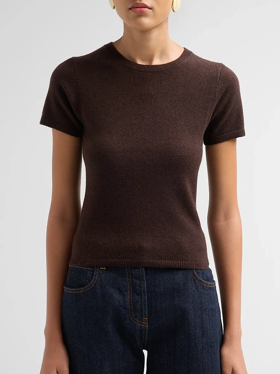 Staud Women's Easy Cashmere Crewneck T-Shirt | Thumbnail 5