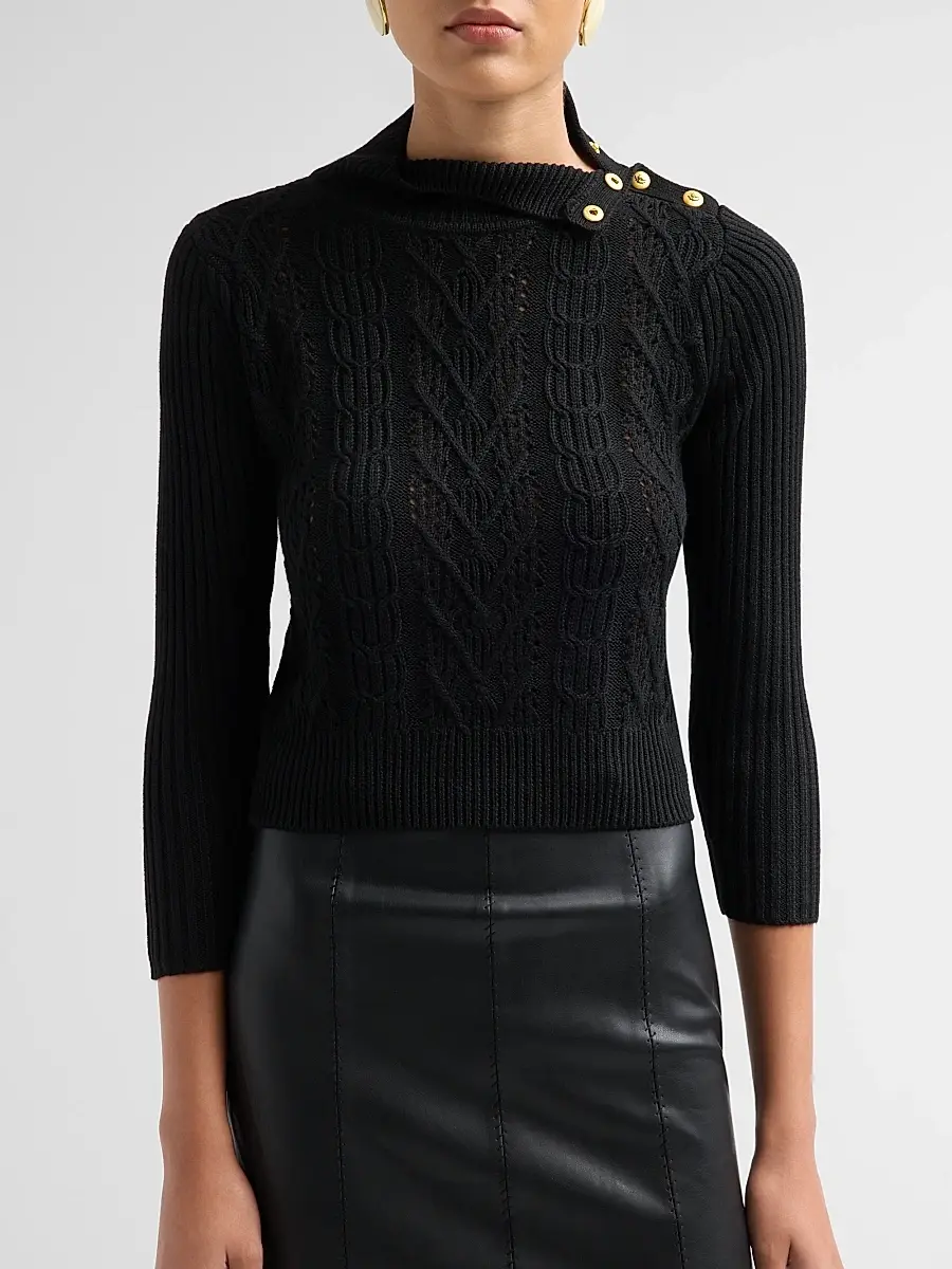 L'Agence Women's Kamdyn Cable-Knit Sweater | Thumbnail 5 L'Agence Women's Kamdyn Cable-Knit Sweater | Thumbnail 5