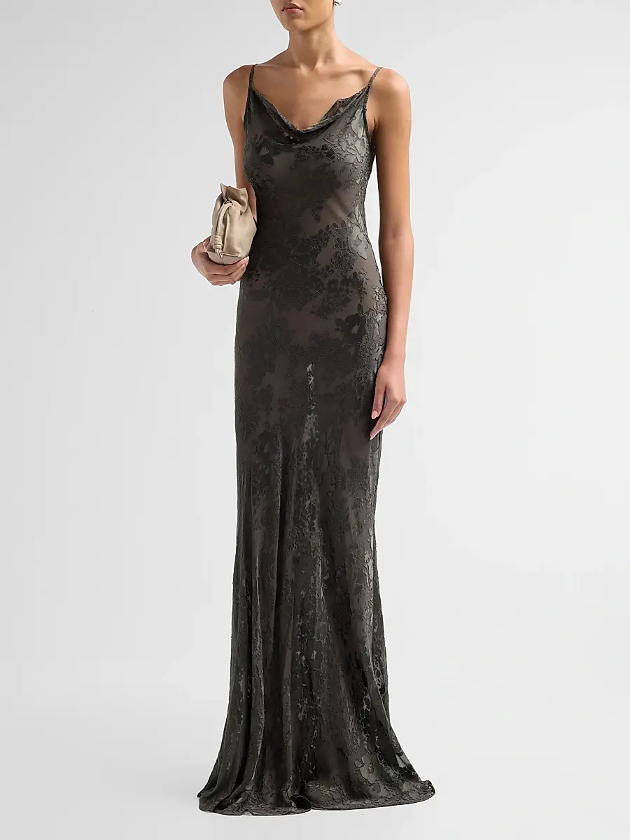 L'Agence Women's Christine Sheer Floral Burnout Maxi Dress | Thumbnail 2 L'Agence Women's Christine Sheer Floral Burnout Maxi Dress | Thumbnail 2