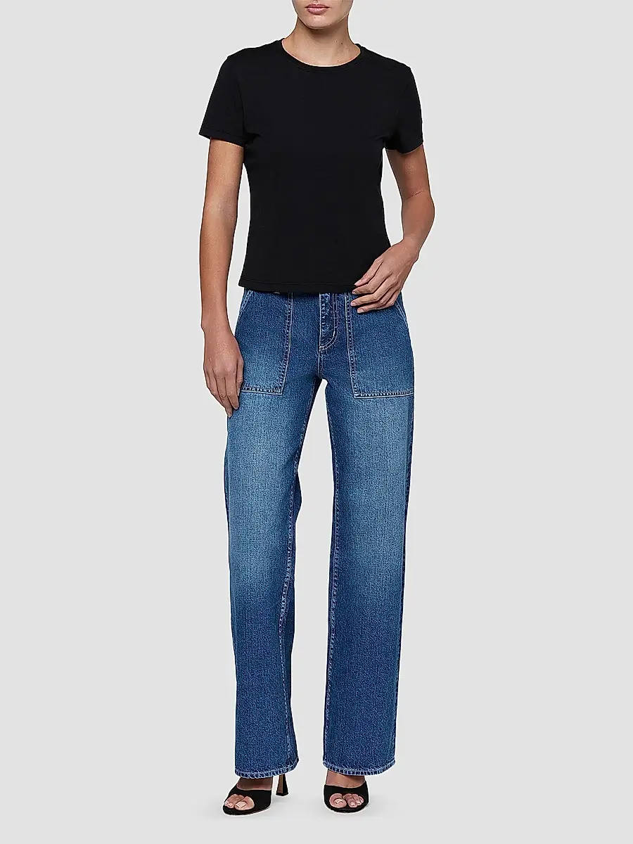 L'Agence Women's Aileen Cotton Crewneck T-Shirt | Thumbnail 2