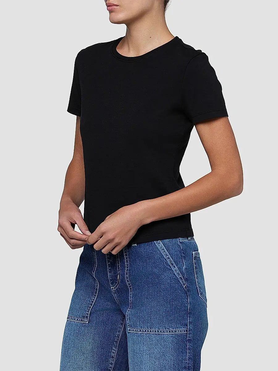 L'Agence Women's Aileen Cotton Crewneck T-Shirt | Thumbnail 5