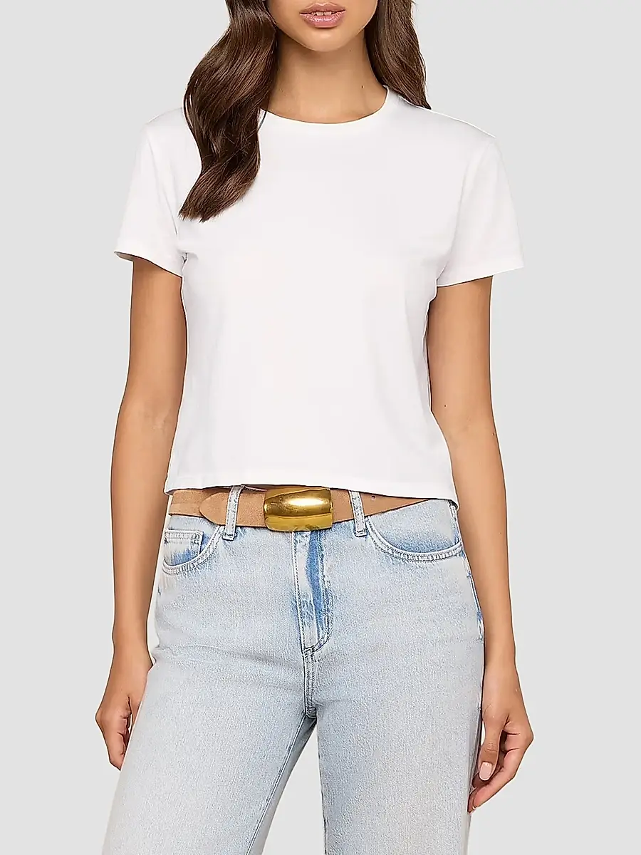 L'Agence Women's Aileen Cotton Crewneck T-Shirt | Thumbnail 4 L'Agence Women's Aileen Cotton Crewneck T-Shirt | Thumbnail 4