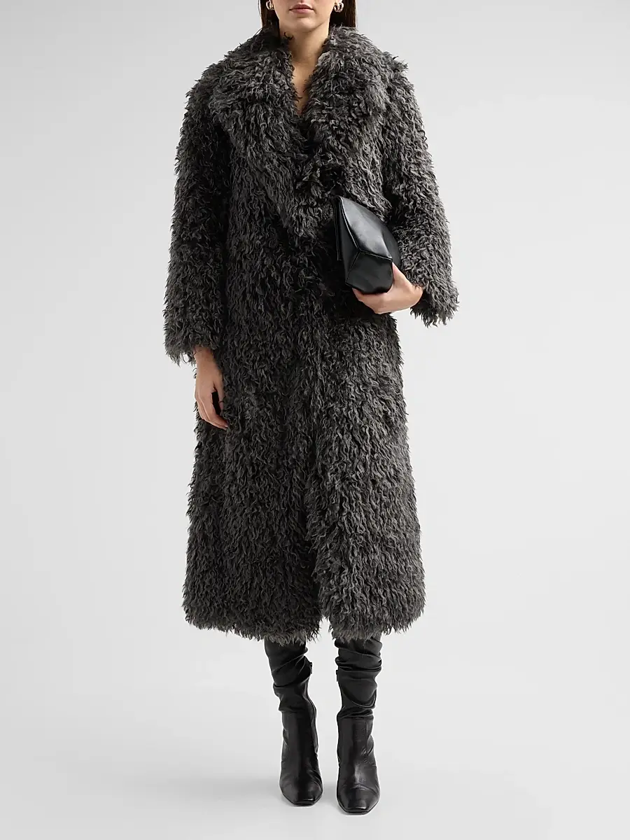 L'Agence Women's Lizbeth Long Faux Fur Jacket | Thumbnail 2 L'Agence Women's Lizbeth Long Faux Fur Jacket | Thumbnail 2