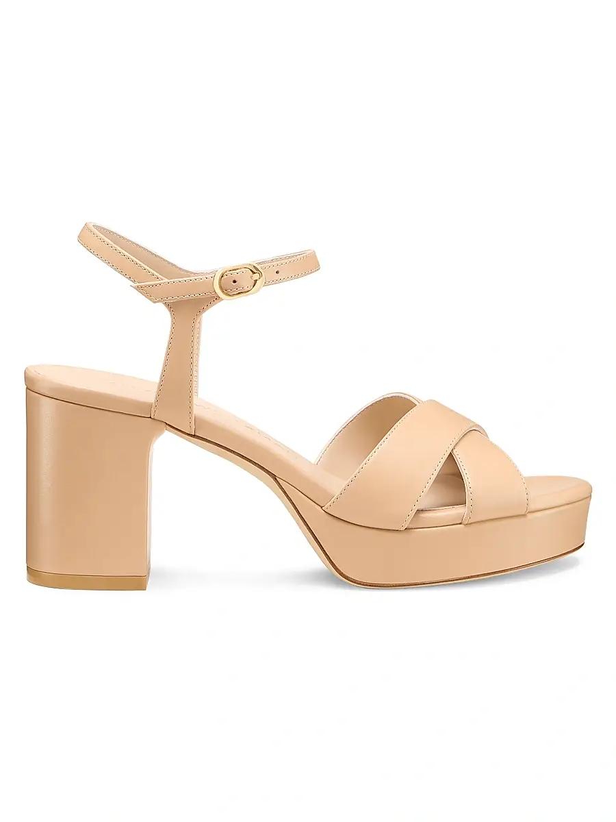 Stuart Weitzman Women's Dayna 80MM Leather Platform Sandals