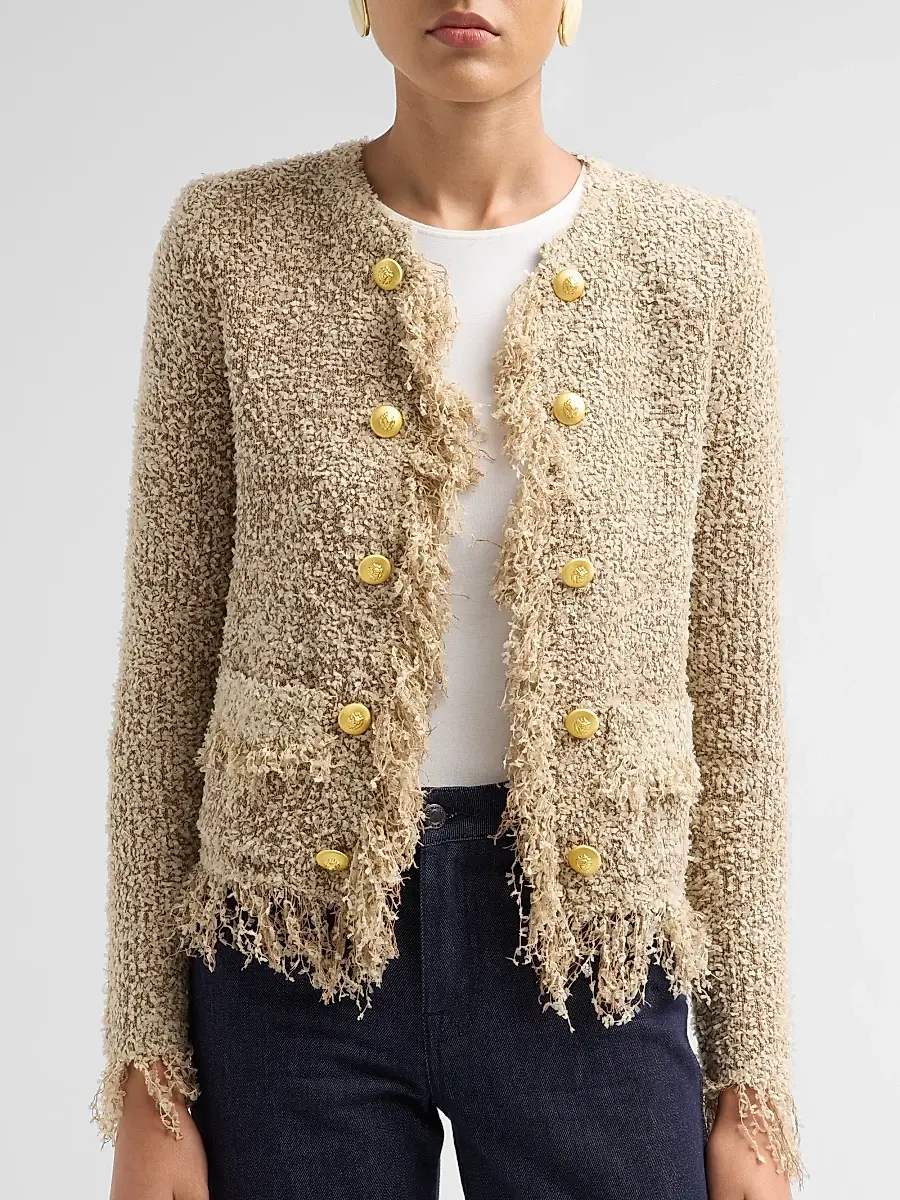 L'Agence Women's Mireille Fringe-Trim Cardigan | Thumbnail 5 L'Agence Women's Mireille Fringe-Trim Cardigan | Thumbnail 5