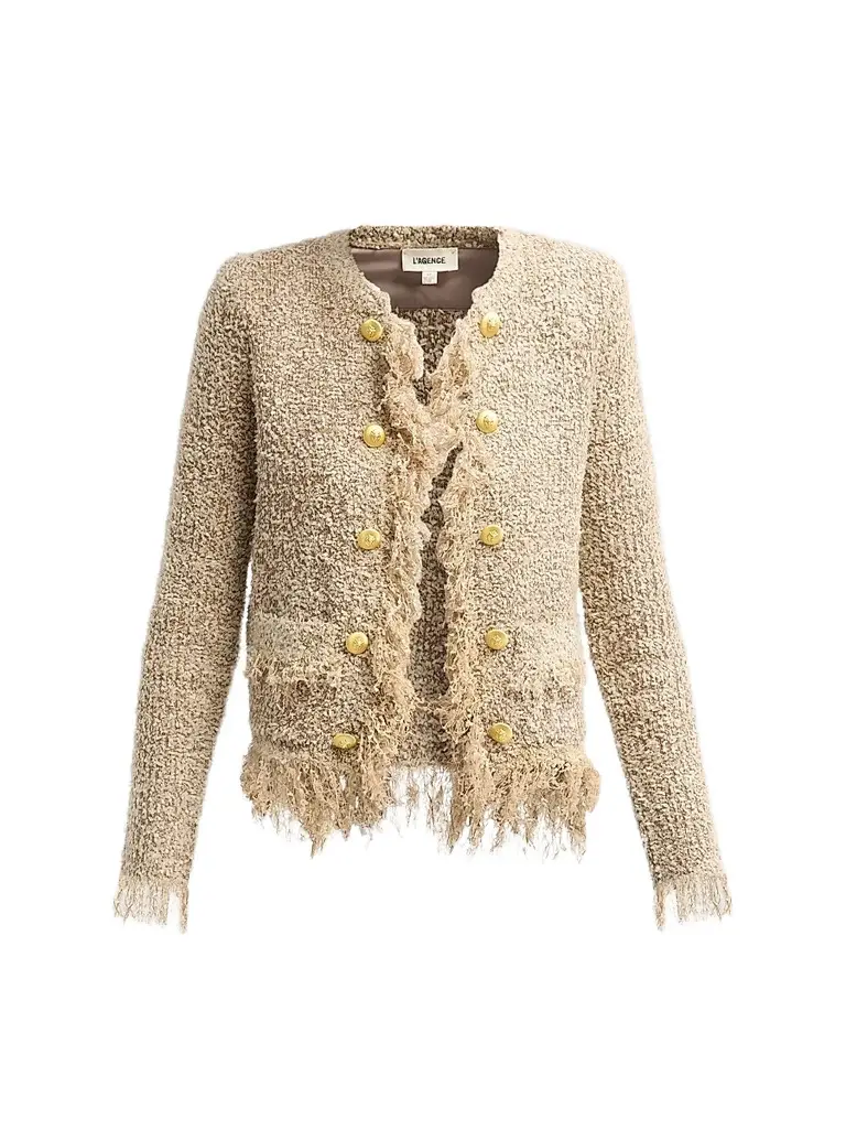 L'Agence Women's Mireille Fringe-Trim Cardigan