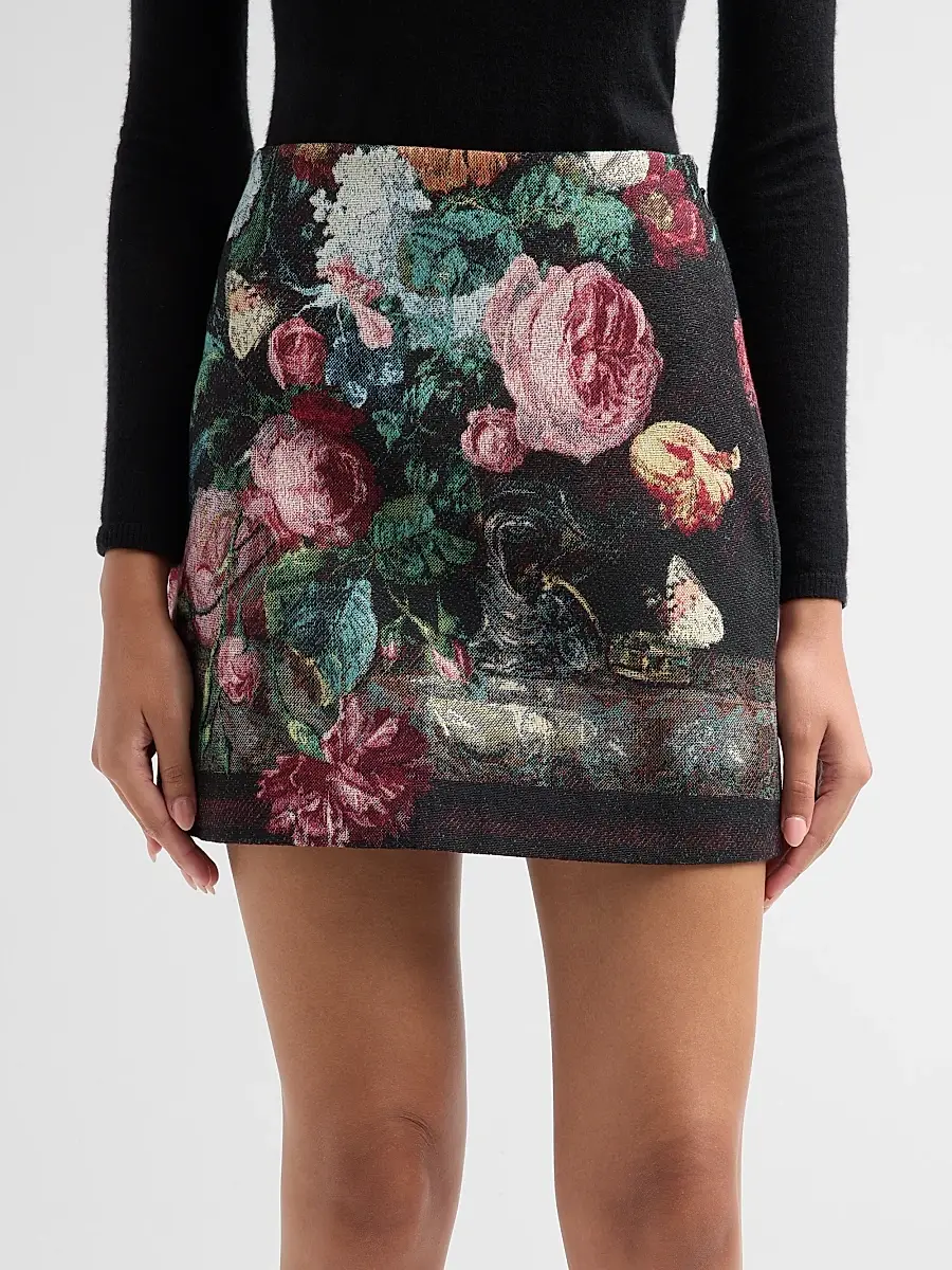 L'Agence Women's Marseille Floral Knit Mini Skirt | Thumbnail 5 L'Agence Women's Marseille Floral Knit Mini Skirt | Thumbnail 5