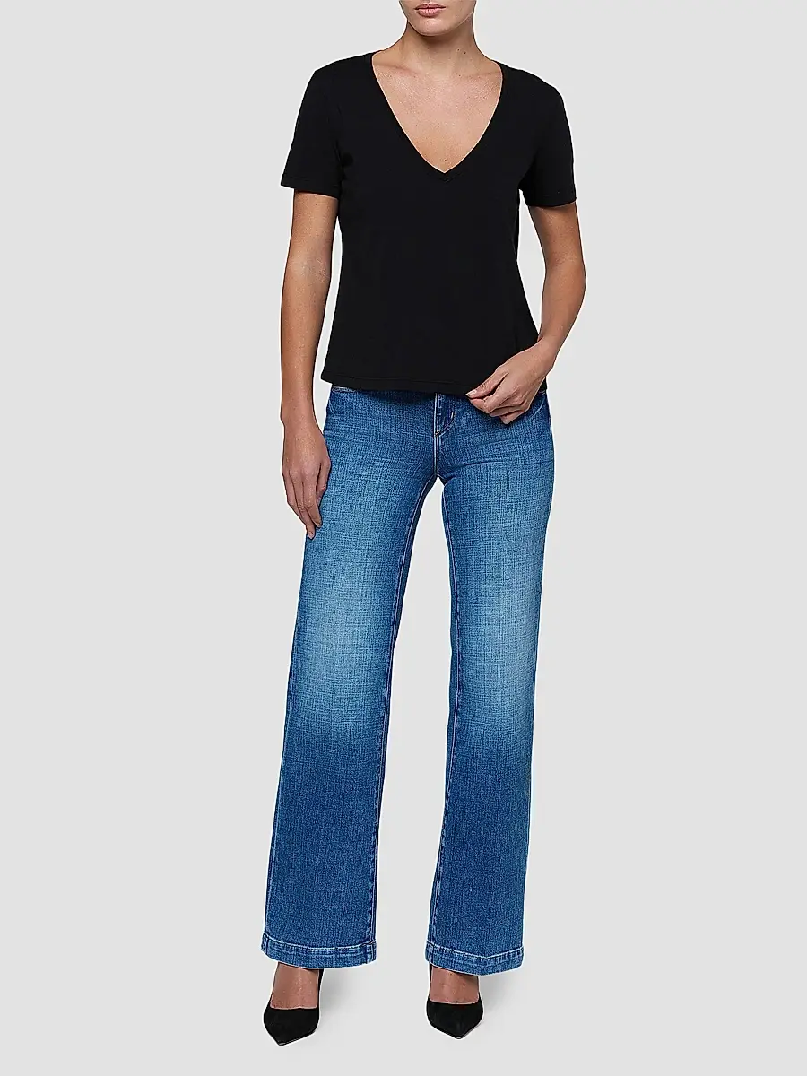 L'Agence Women's Brianna V-Neck Relaxed T-Shirt | Thumbnail 2