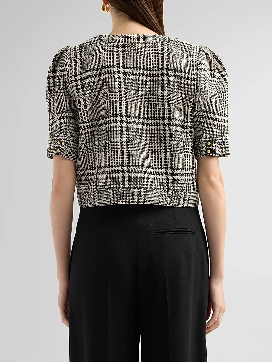 L'Agence Women's Allegra Short-Sleeve Cropped Jacket | Thumbnail 3