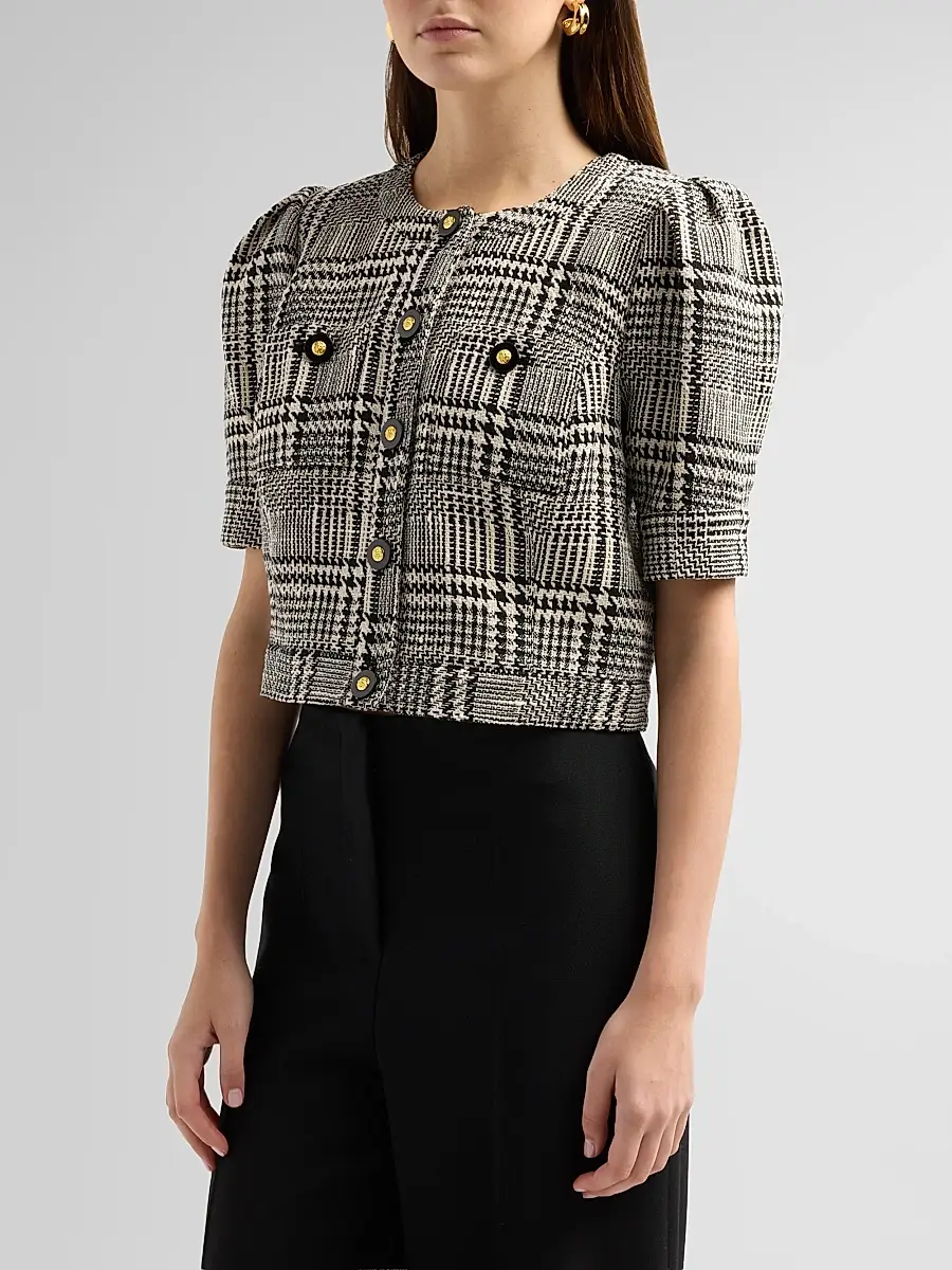 L'Agence Women's Allegra Short-Sleeve Cropped Jacket | Thumbnail 4
