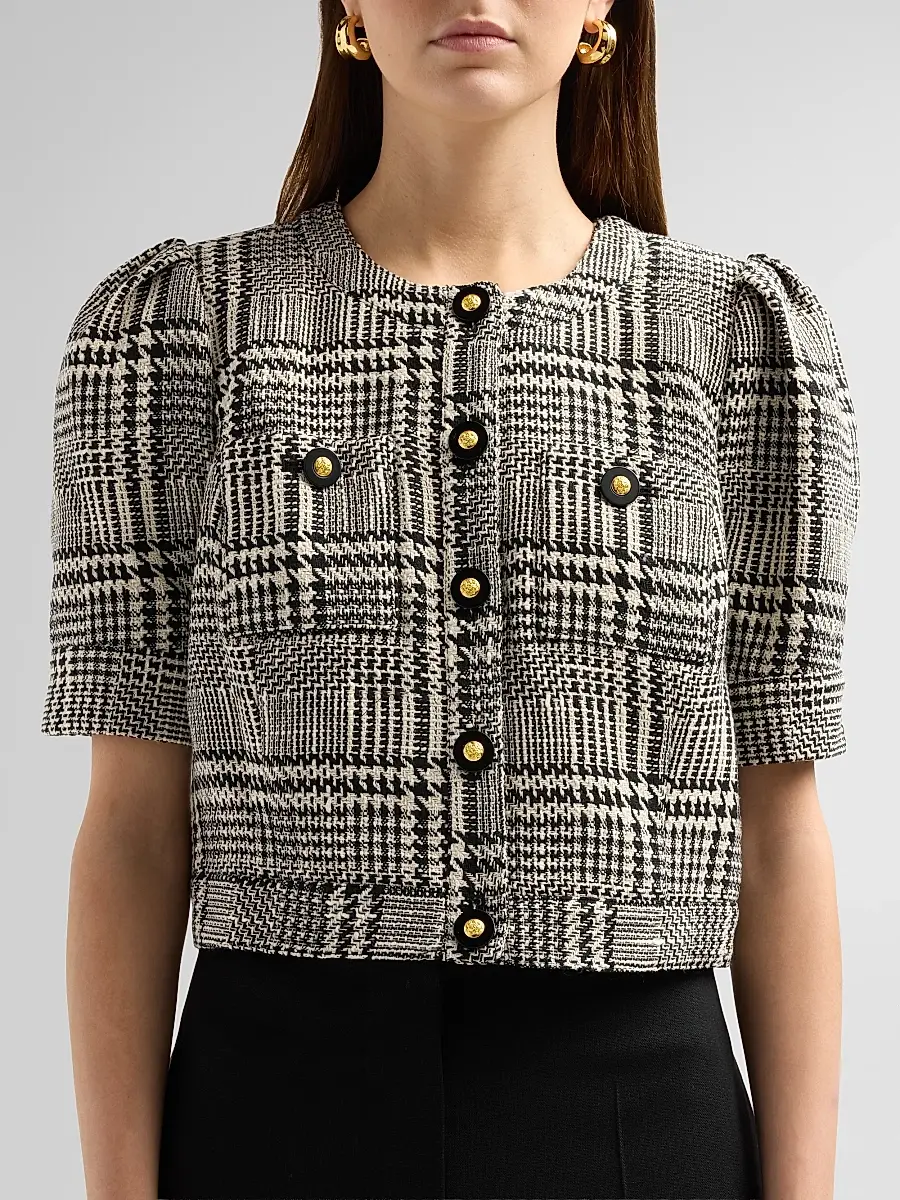 L'Agence Women's Allegra Short-Sleeve Cropped Jacket | Thumbnail 5