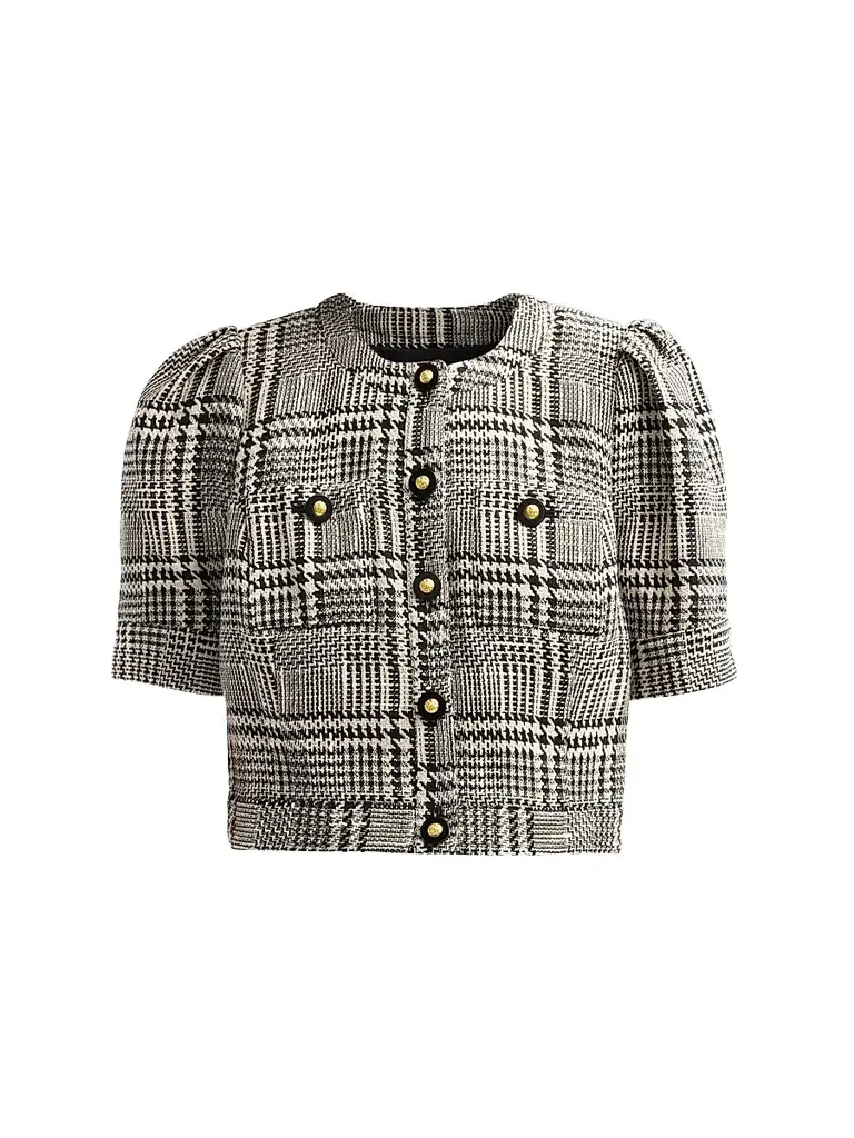 L'Agence Women's Allegra Short-Sleeve Cropped Jacket