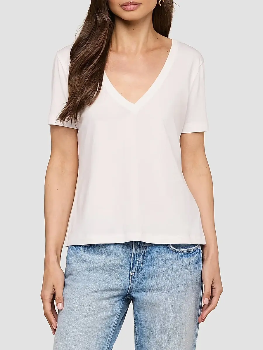 L'Agence Women's Brianna V-Neck Relaxed T-Shirt | Thumbnail 5