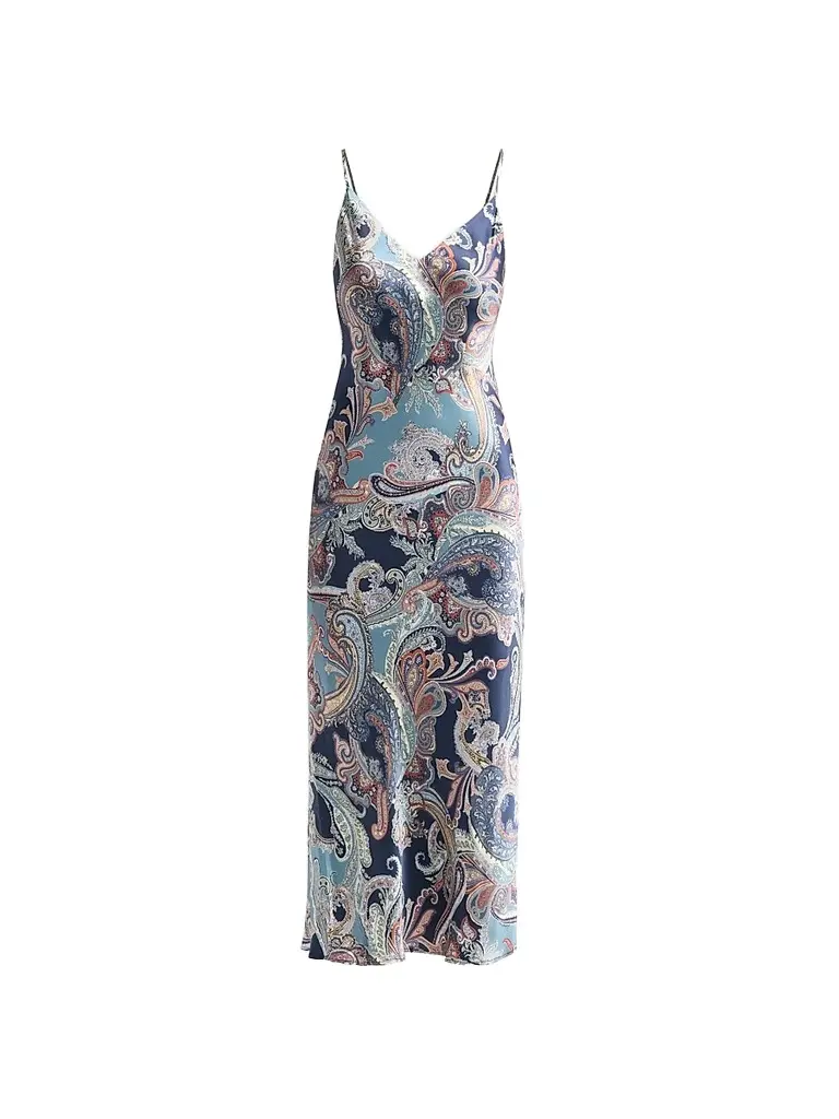 L'Agence Women's Seridie Silk Midi Slipdress - Midnight Besarabian Paisley - Size 18 | Image 1 L'Agence Women's Seridie Silk Midi Slipdress - Midnight Besarabian Paisley - Size 18 | Image 1