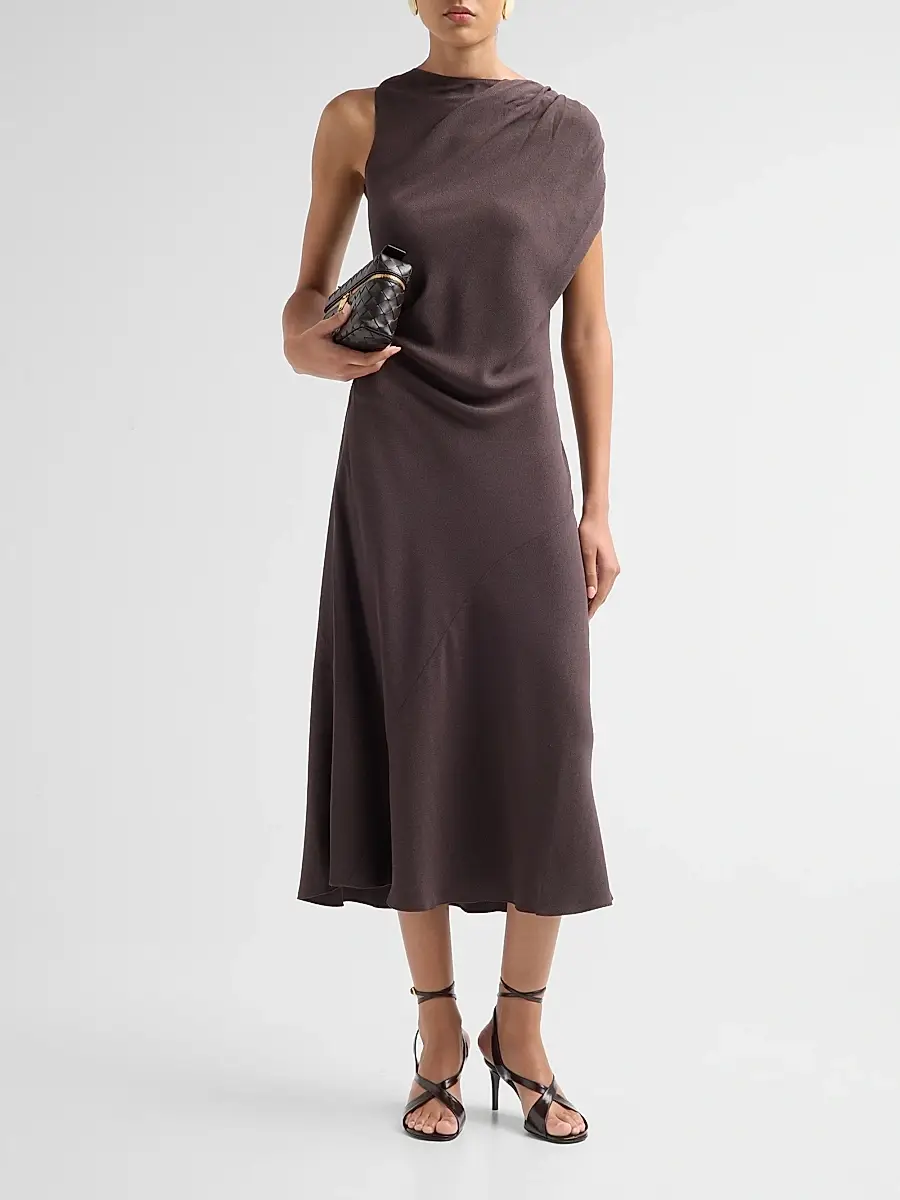 Theory Women's Twisted Shoulder Midi Dress | Thumbnail 2