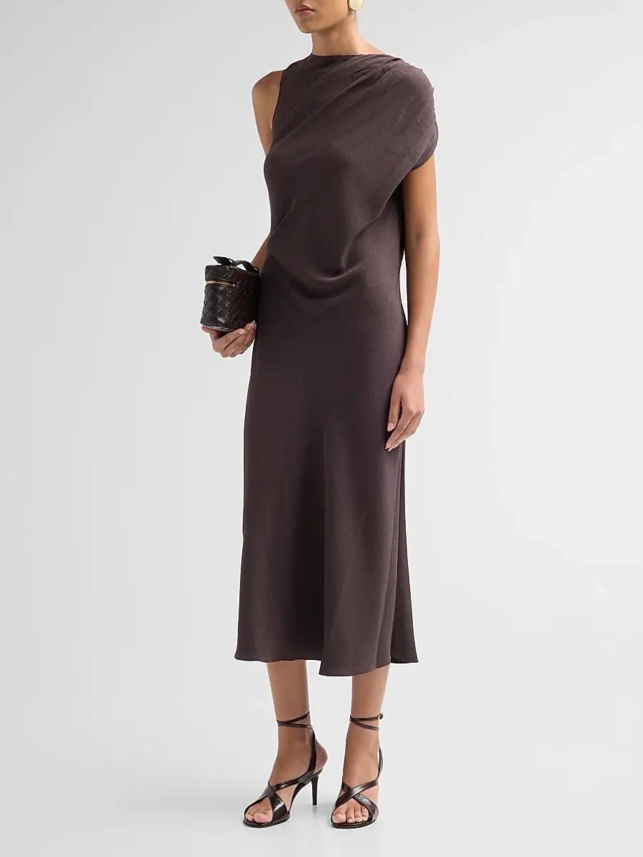 Theory Women's Twisted Shoulder Midi Dress | Thumbnail 4