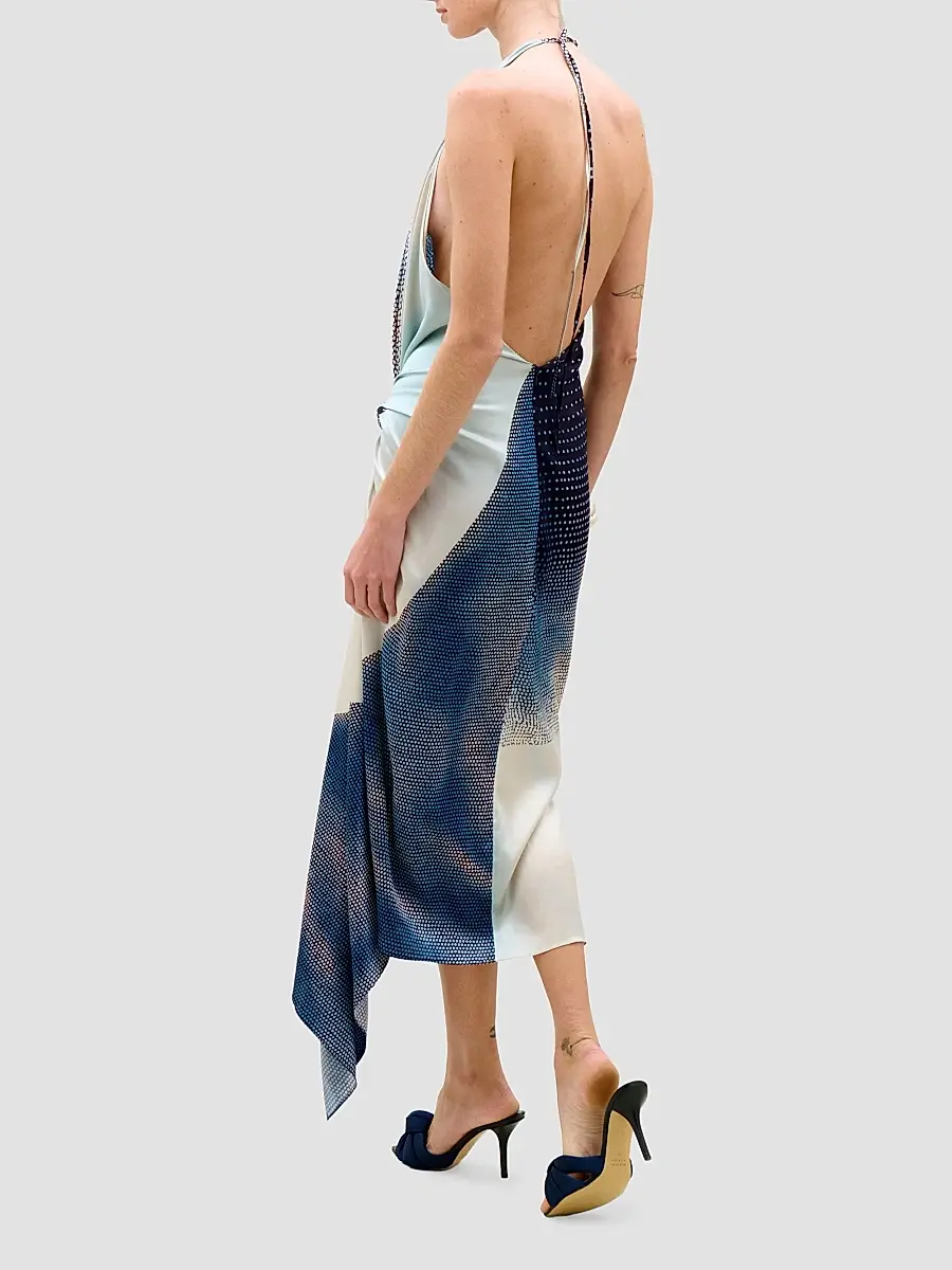 Silvia Tcherassi Women's Abril Printed Silk Halter Midi Dress | Thumbnail 3 Silvia Tcherassi Women's Abril Printed Silk Halter Midi Dress | Thumbnail 3