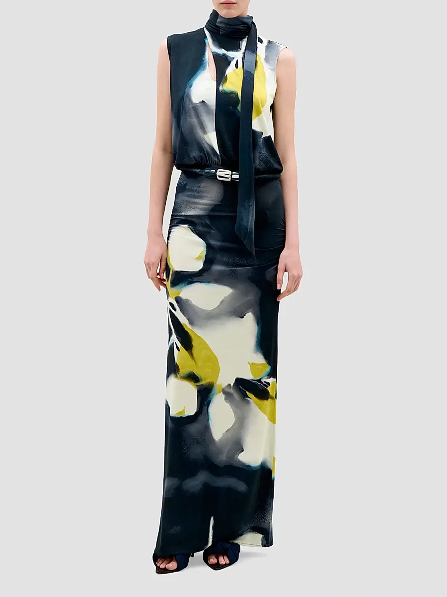 Silvia Tcherassi Women's Cody Floral Draped Maxi Dress | Thumbnail 2 Silvia Tcherassi Women's Cody Floral Draped Maxi Dress | Thumbnail 2