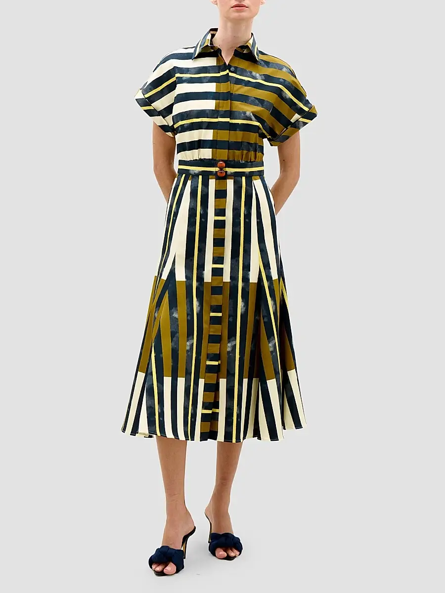 Silvia Tcherassi Women's Noor Printed Cotton Shirtdress | Thumbnail 3 Silvia Tcherassi Women's Noor Printed Cotton Shirtdress | Thumbnail 3