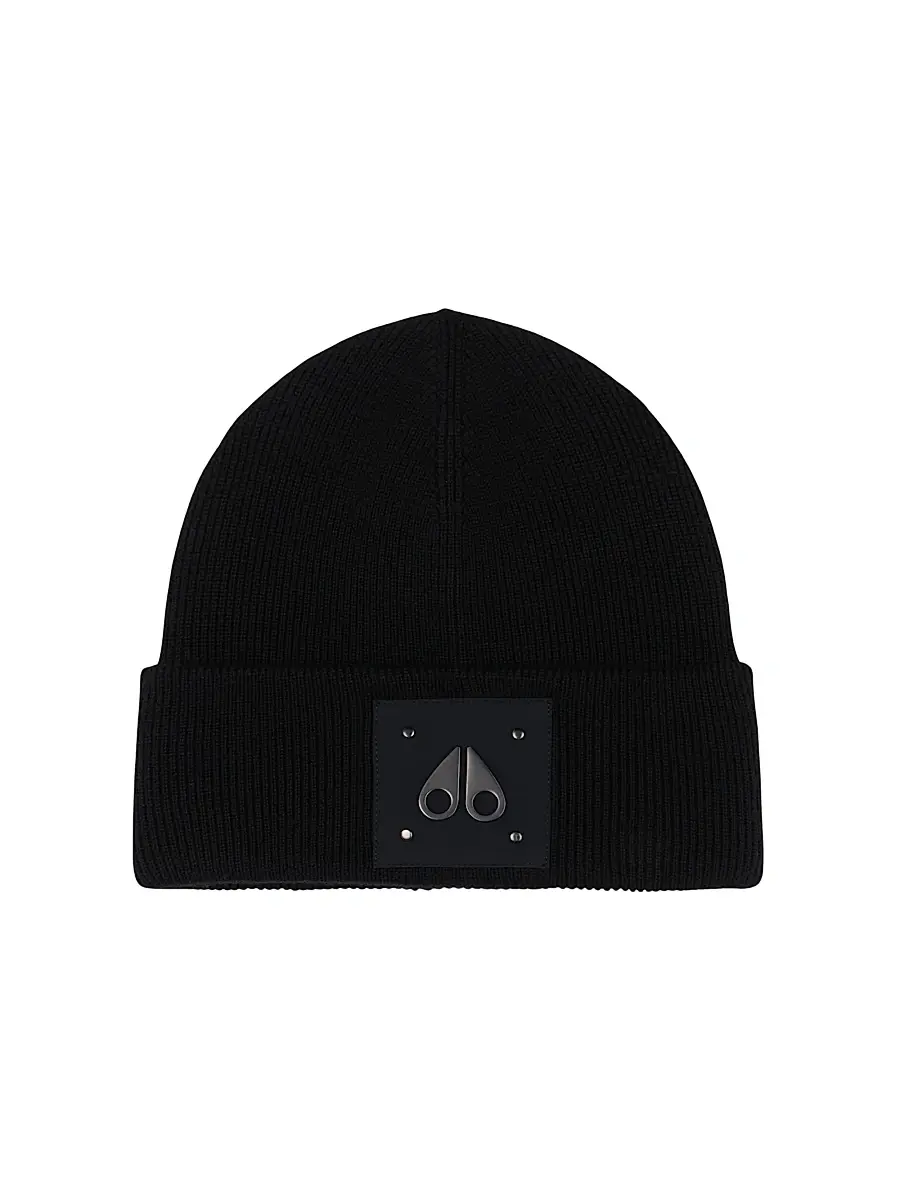 Moose Knuckles Men's Neige Wool Beanie - Black | Image 1 Moose Knuckles Men's Neige Wool Beanie - Black | Image 1