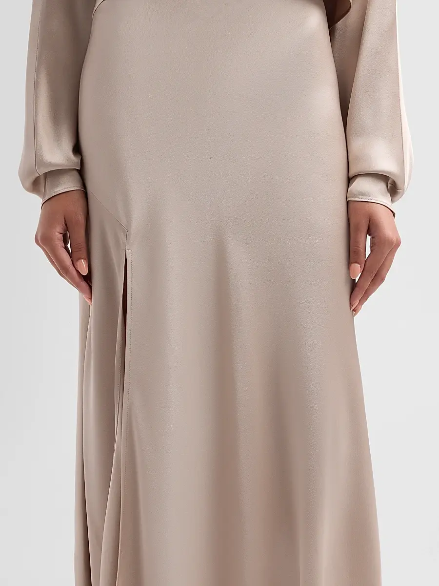 Lapointe Women's Satin Bias Slit Midi-Skirt | Thumbnail 5