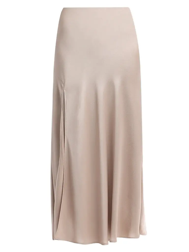 Lapointe Women's Satin Bias Slit Midi-Skirt