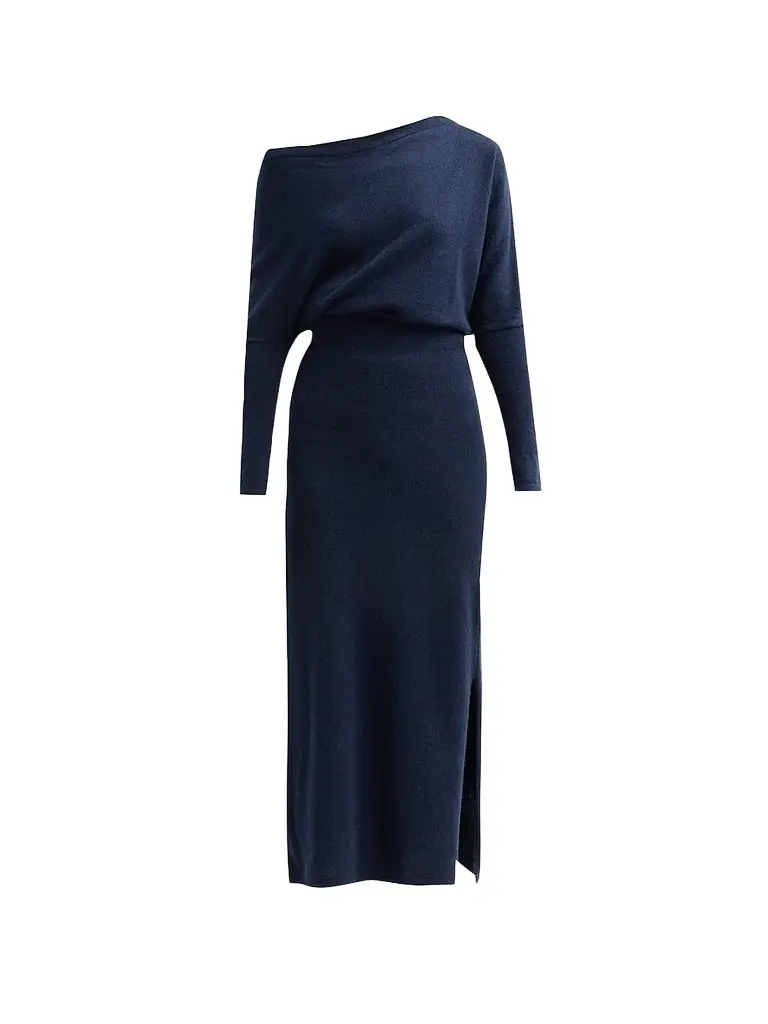 Altuzarra Women's Kasos One-Shoulder Drape Midi-Dress - Navy | Image 1 Altuzarra Women's Kasos One-Shoulder Drape Midi-Dress - Navy | Image 1