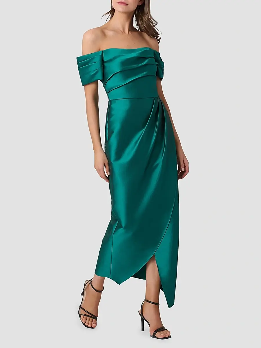Shoshanna Women's Crowley Satin Off-the-Shoulder Cocktail Dress | Thumbnail 2 Shoshanna Women's Crowley Satin Off-the-Shoulder Cocktail Dress | Thumbnail 2