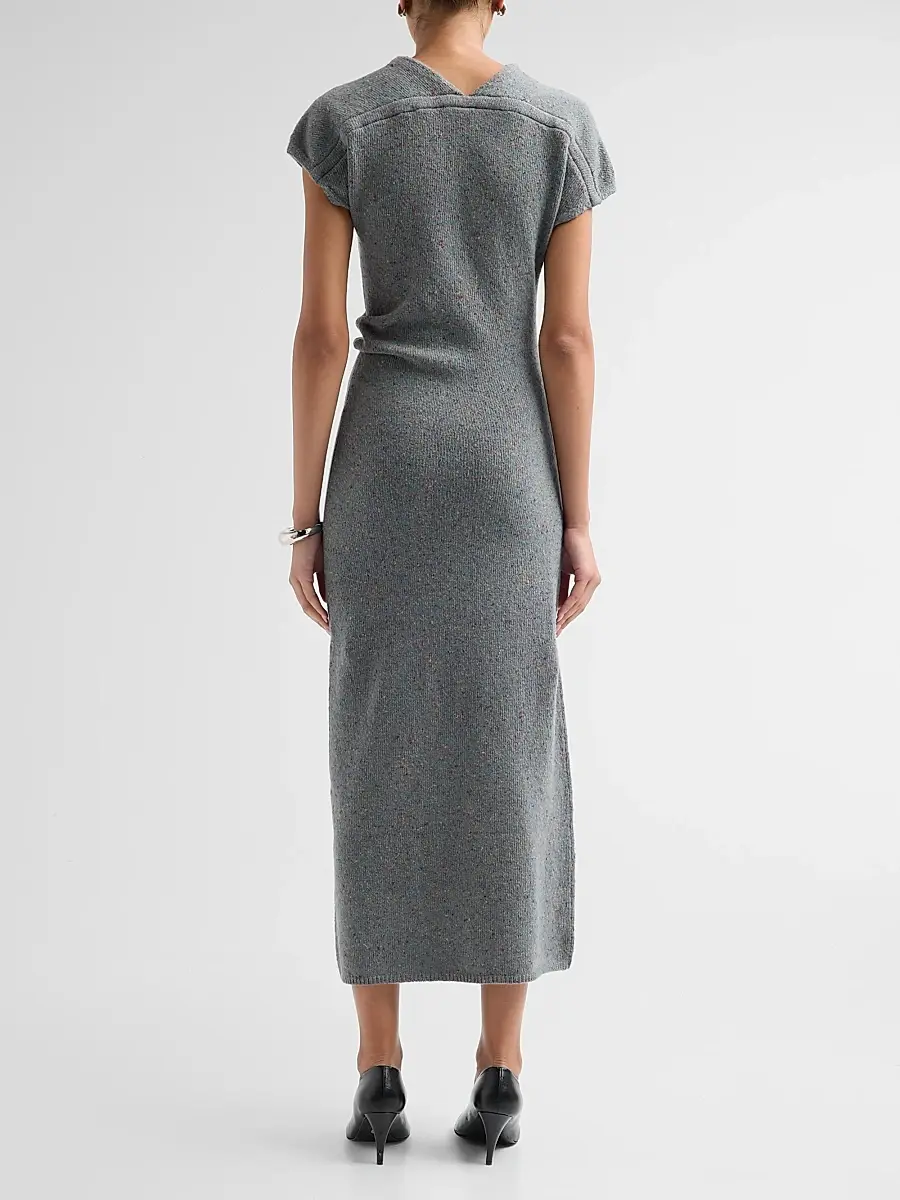 Proenza Schouler Women's Abie Donegal-Knit Wool Midi Dress | Thumbnail 3 Proenza Schouler Women's Abie Donegal-Knit Wool Midi Dress | Thumbnail 3